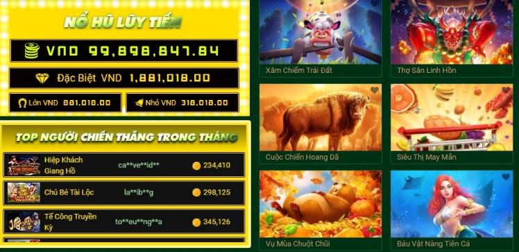 Cac tua game Pg Slot Fb88 thuong cao nhat